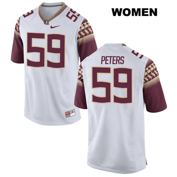 Women's NCAA Nike Florida State Seminoles #59 Xavier Peters College White Stitched Authentic Football Jersey NPQ0069ZN